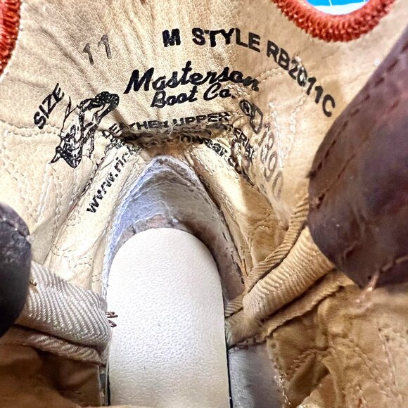 Masterson Boot Company-Style RB2011C-Size 11-Tan/Orange Leather-Pull Taps-Boys - Picture 16 of 16